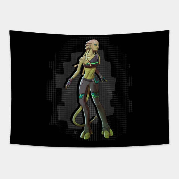 Alien Girl Tapestry by Perezart99