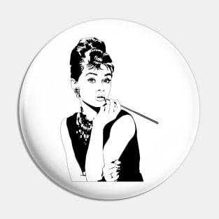 Audrey Hepburn Vintage Sketch Pin