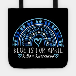 Blue Hands and Hearts Autism Awareness Month Tote