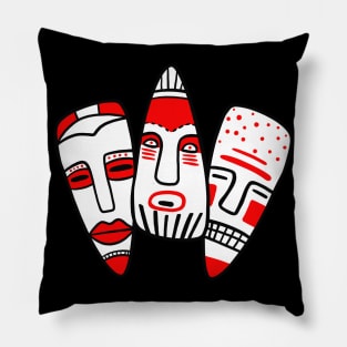 Traditional Ethnic Masks Pillow