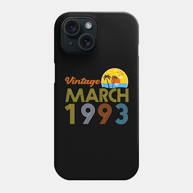 30th Birthday Vintage March 1993 30 Years Old Gifts Phone Case by sarabuild