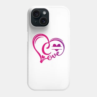 letter c monogram in the shape of love Phone Case