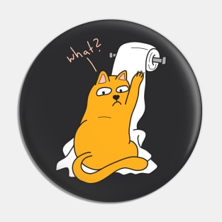 Funny Cat with Toilet Paper Pin