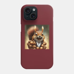 Deez nuts. Angry squirrel in costume illustration Phone Case