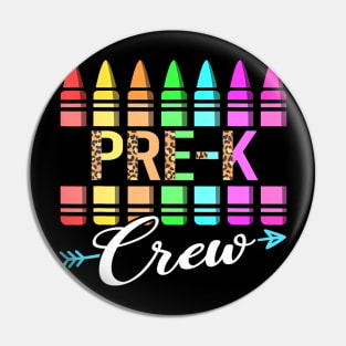 Team Pre K Crew Back To School Crayons Kids Teacher Pin