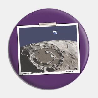 Earthrise From A Lunar Landscape Pin