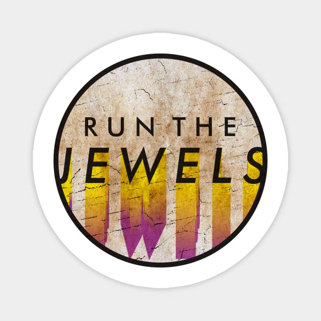 Run the Jewels - VINTAGE YELLOW CIRCLE Magnet by GLOBALARTWORD