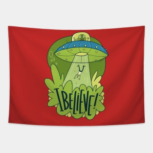 UFO Abduction I Believe Alien Tapestry