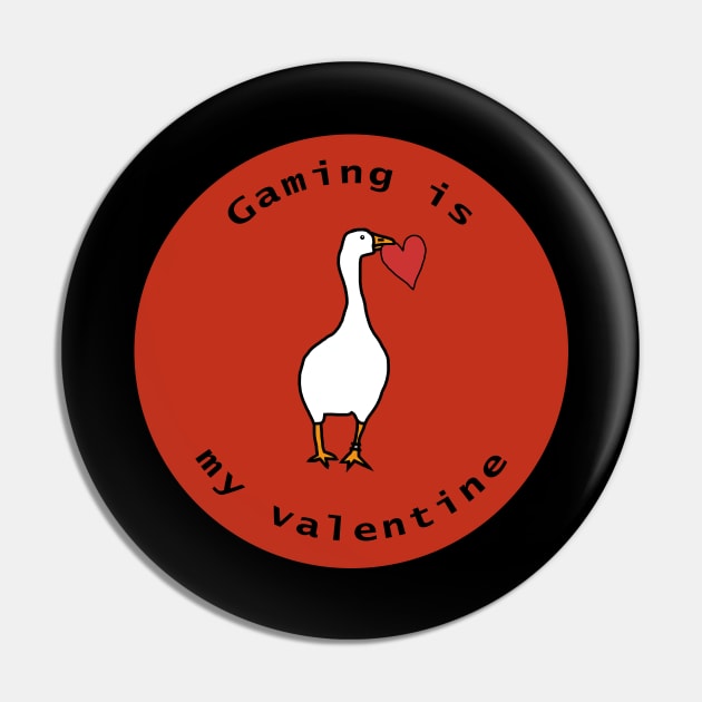 Gaming is My Valentine Round Pin by ellenhenryart