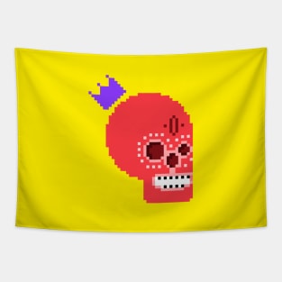 Pixel skull Tapestry