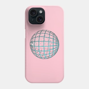 Structural grid sphere mandala (turquoise) Phone Case