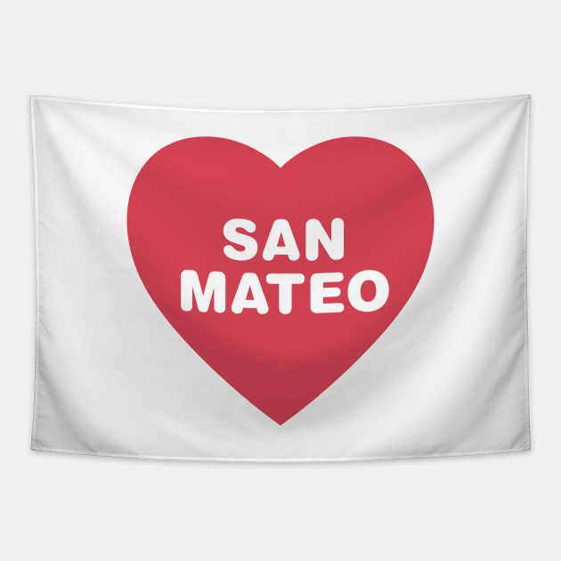 San Mateo California Bold Red Heart San Mateo Tapestry TeePublic