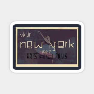 new york vintage art travel poster Magnet