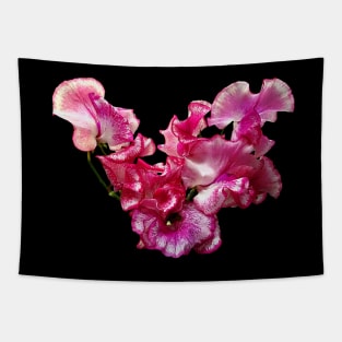 Sweet Peas - Pink Sweet Pea Heart Tapestry