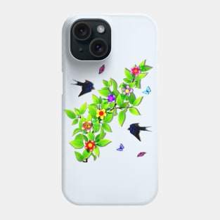 Cute Birds and Butterflies Phone Case