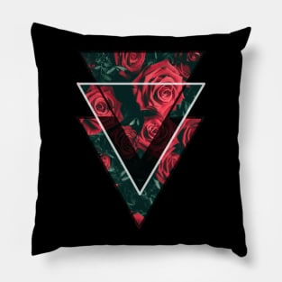 Geometric Rose Garden Pillow