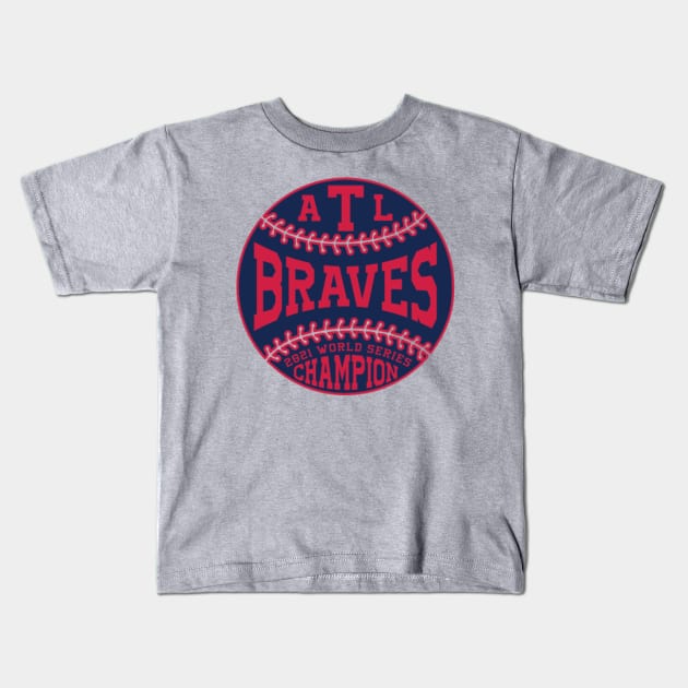 Whimsical Thinker Braves World Series Champion Remix Kids T-Shirt