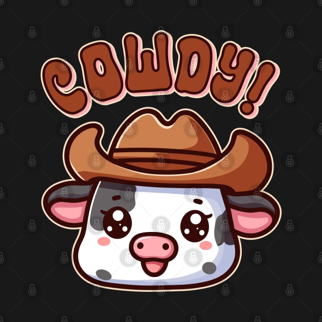 Cowdy Yall Howdy Cow Funny Cowboy Pun by Cuteness Klub