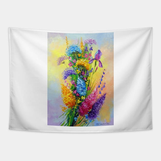 Bouquet of meadow flowers Tapestry by OLHADARCHUKART