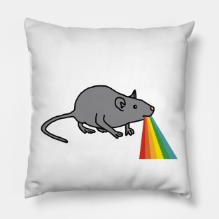 Animals with Rainbow Puke Cute Rat Pillow