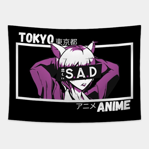 Tokyo Anime - Dark Anime Bad Girl Tapestry by TahudesignsAT