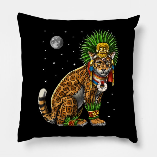 Aztec Jaguar God Pillow by underheaven