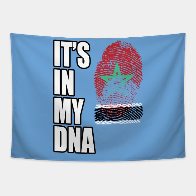 Botswanan And Moroccan Mix DNA Flag Heritage Tapestry by Just Rep It!!