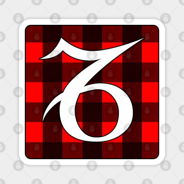 Capricorn Zodiac Horoscope Buffalo Plaid Square Monogram Magnet by bumblefuzzies