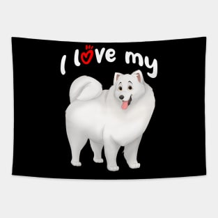 I Love My Samoyed Dog Tapestry