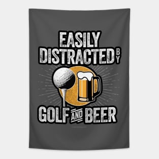 Easily Distracted by Beer and Golf Tapestry