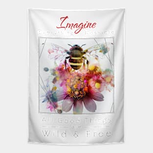 Bee Nature Outdoor Imagine Wild Free Tapestry