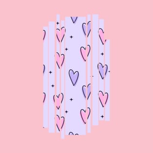 Purple and pink hearts illustration T-Shirt