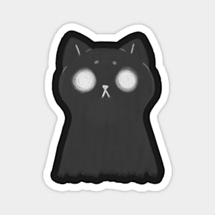 Black cat ghost Magnet