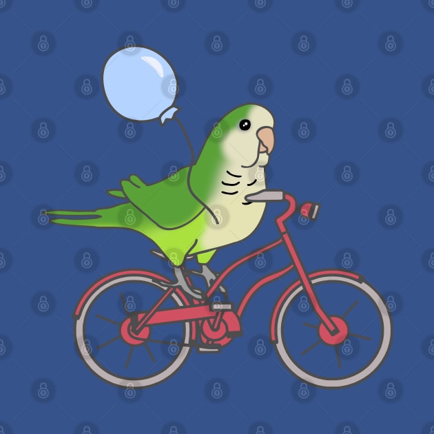 green quaker parrot on a bike by FandomizedRose