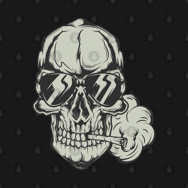 Skull with cigarette by ShirtyLife