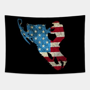 American Flag Snowmobile Winter Snowmobiling Tapestry