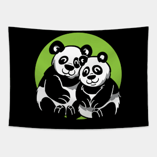 Cute Panda Pair Tapestry