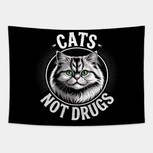 Cats Not Drugs Munchkin British Longhair Tapestry