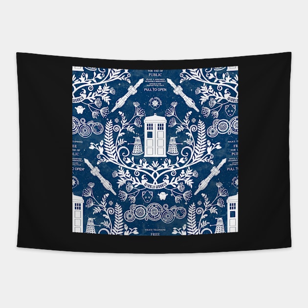 Who Damask Tapestry by implexity