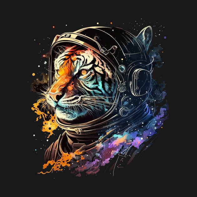 space tiger by a cat cooking