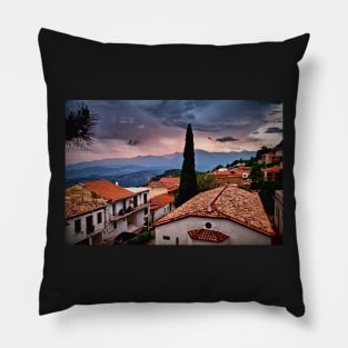 Greece. Town of Delphi. Twilight. Pillow