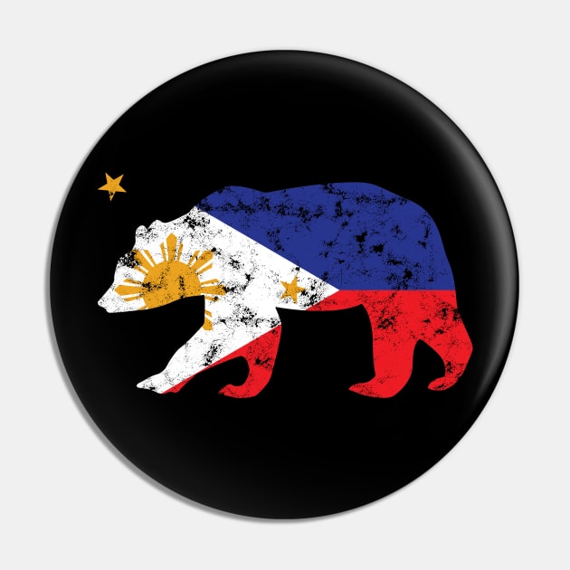 California Bear Philippine Flag Pin by c1337s