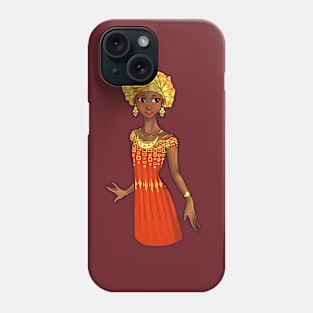 Black is Beautiful - Chad African Heritage Melanin Girl in traditional outfit Phone Case