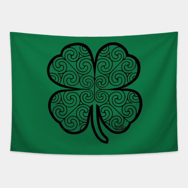 Lucky Celtic Clover Irish Spiral Charm Tapestry by patfish