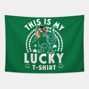 This Is My Lucky Shirt Kids Funny Dinosaur St Patrick's Day Tapestry