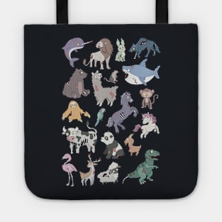 Cool Collection of Zombie Animals // Zombie Sloth Unicorn Tiger Lion T-Rex Tote