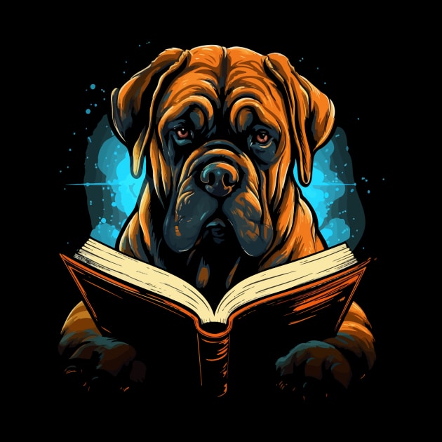 English Mastiff Reads Book by JH Mart