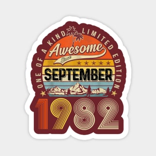 Awesome Since September 1982 Vintage 41st Birthday Magnet