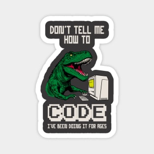 Coder T-Rex Computer Geek Funny Programmer Magnet