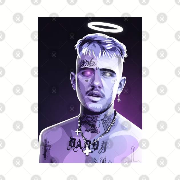 lil peep neon drawing style by Mousely 